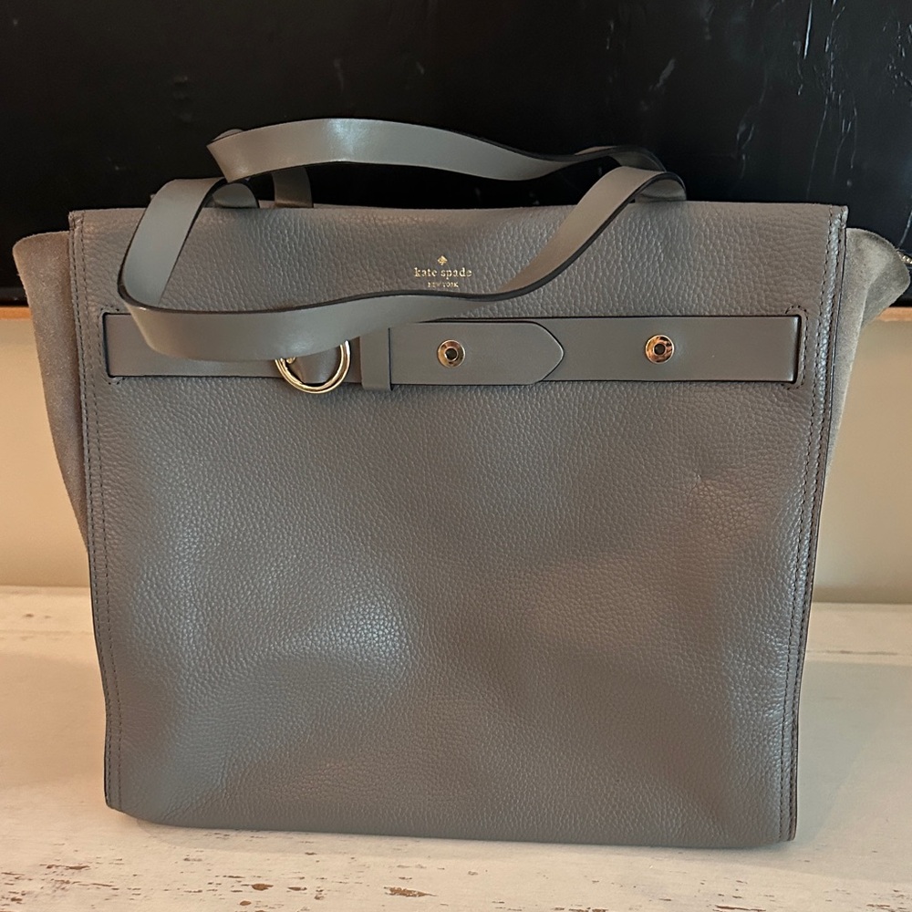 Kate Spade Charcoal Leather and Suede Tote